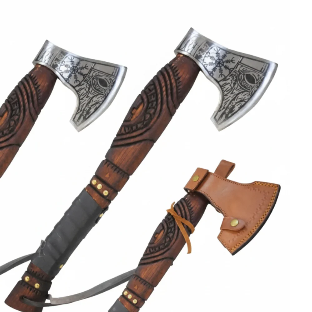 Old Ram - Håndsmidd Viking Kasteøks i Karbonstål