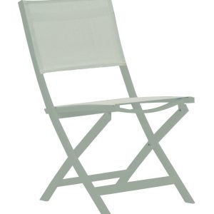 Gardenart klappstol i beige aluminium og kaki textilene (100517)