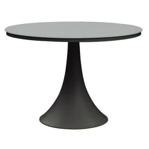 Utstilling Gardenart rundt spisebord 110 cm i aluminium/glass. Sort (100521)