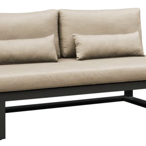 Gardenart toseter utesofa uten armlener. Sort/kaki (100542)