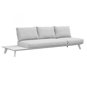 Gardenart treseter utesofa. Hvit/lysgrå (100677)