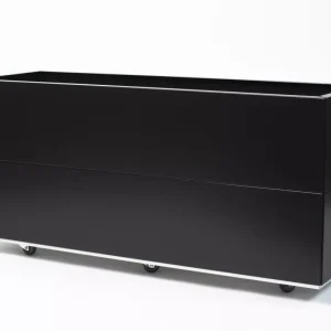 Plantekasse i Sort 120x60x50 cm med bunn og hjul. HØY BEDD
