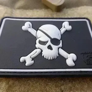 Patch - Pirat Hodeskalle Svart og Grå