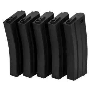 SA 5stk M4/M16 Airsoft AEG Magasiner - 70skudds Low Cap - Svart