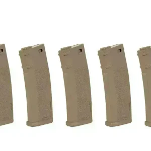 SA - 5stk S-Magasin til M4/M16 Airsoft - 125skudds Mid-Cap - Tan
